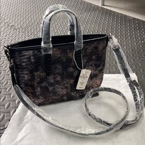 Neiman Marcus metallic python mini tote